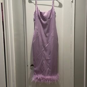 Lavender feathered dress
